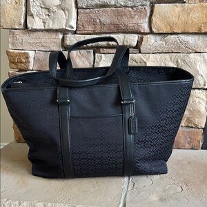 Coach Black Signature Tote Bag